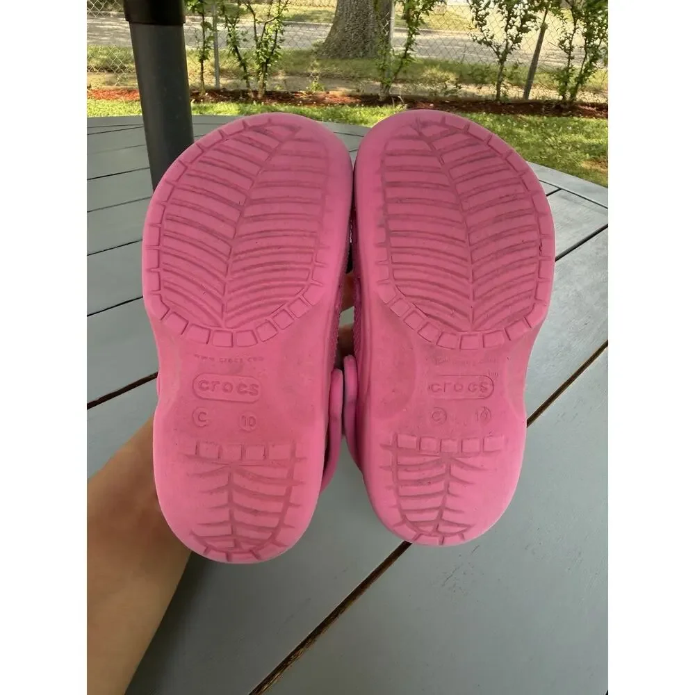 Crocs Classic Clog Kids Pink Shoes Size C10 Lightweight Comfort Slip On Sandals